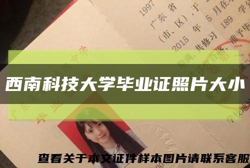 西南科技大学毕业证照片大小缩略图