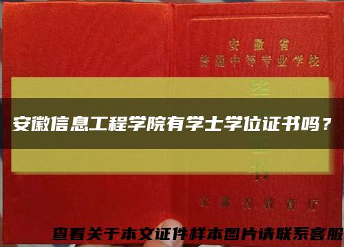 安徽信息工程学院有学士学位证书吗？缩略图