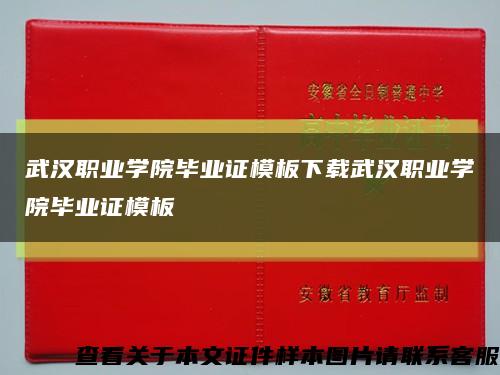 武汉职业学院毕业证模板下载武汉职业学院毕业证模板缩略图