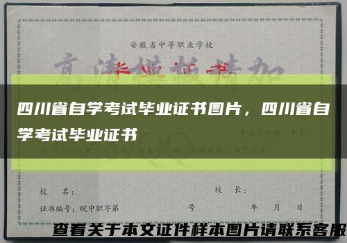 四川省自学考试毕业证书图片，四川省自学考试毕业证书缩略图