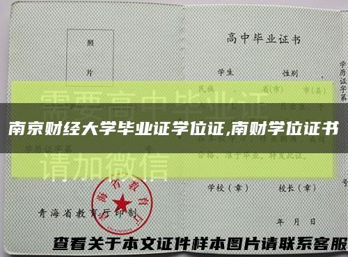 南京财经大学毕业证学位证,南财学位证书缩略图