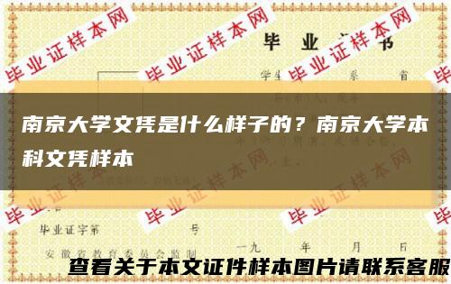 南京大学文凭是什么样子的？南京大学本科文凭样本缩略图