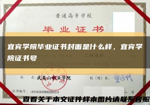 宜宾学院毕业证书封面是什么样，宜宾学院证书号缩略图