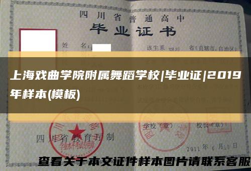 上海戏曲学院附属舞蹈学校|毕业证|2019年样本(模板)缩略图