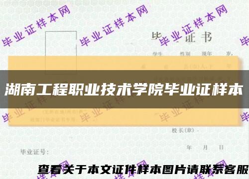 湖南工程职业技术学院毕业证样本缩略图