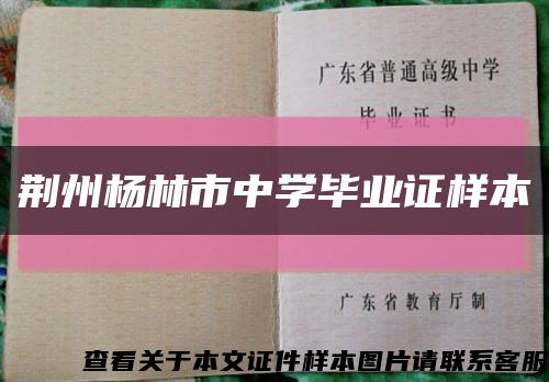 荆州杨林市中学毕业证样本缩略图