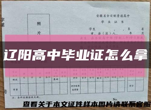 辽阳高中毕业证怎么拿缩略图