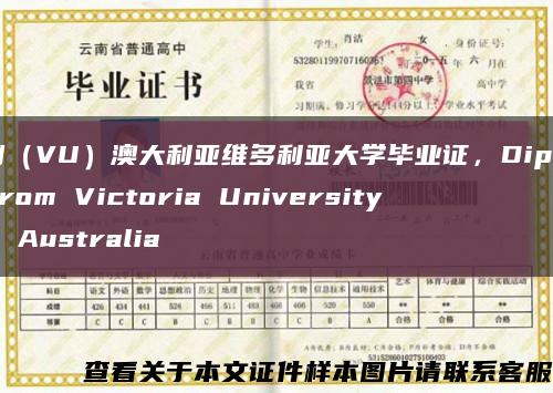 复刻（VU）澳大利亚维多利亚大学毕业证，Diploma from Victoria University of Australia缩略图