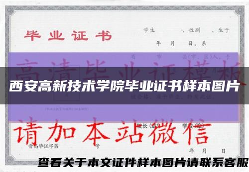 西安高新技术学院毕业证书样本图片缩略图