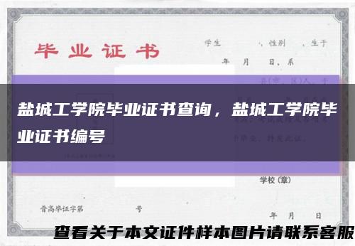 盐城工学院毕业证书查询，盐城工学院毕业证书编号缩略图