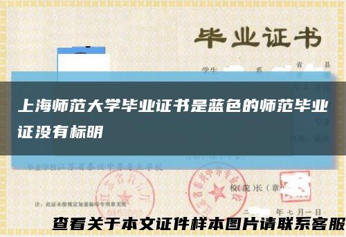 上海师范大学毕业证书是蓝色的师范毕业证没有标明缩略图
