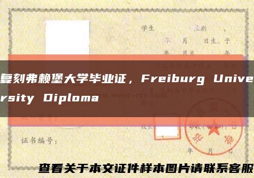 复刻弗赖堡大学毕业证，Freiburg University Diploma缩略图