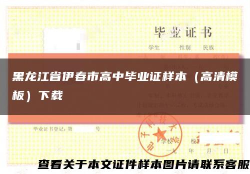 黑龙江省伊春市高中毕业证样本（高清模板）下载缩略图