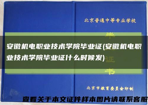 安徽机电职业技术学院毕业证(安徽机电职业技术学院毕业证什么时候发)缩略图