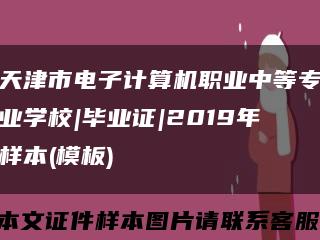 天津市电子计算机职业中等专业学校|毕业证|2019年样本(模板)缩略图