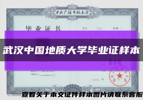 武汉中国地质大学毕业证样本缩略图