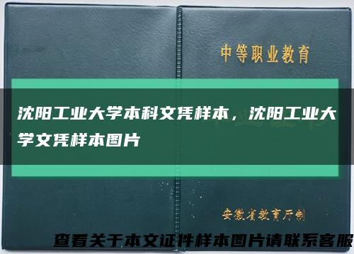 沈阳工业大学本科文凭样本，沈阳工业大学文凭样本图片缩略图