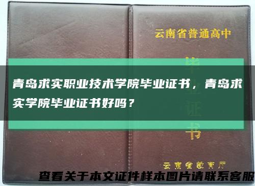 青岛求实职业技术学院毕业证书，青岛求实学院毕业证书好吗？缩略图
