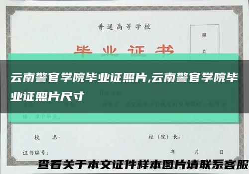 云南警官学院毕业证照片,云南警官学院毕业证照片尺寸缩略图