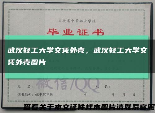 武汉轻工大学文凭外壳，武汉轻工大学文凭外壳图片缩略图