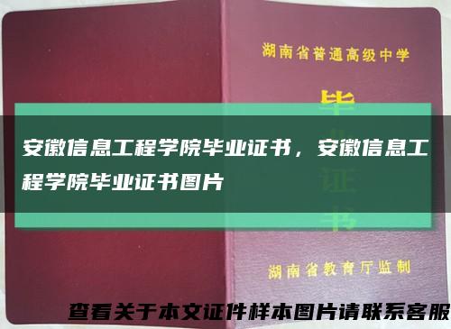 安徽信息工程学院毕业证书，安徽信息工程学院毕业证书图片缩略图