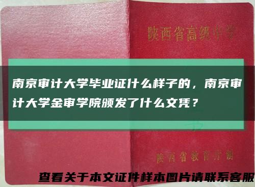 南京审计大学毕业证什么样子的，南京审计大学金审学院颁发了什么文凭？缩略图