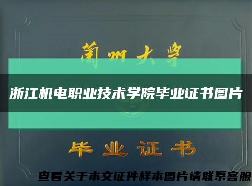 浙江机电职业技术学院毕业证书图片缩略图