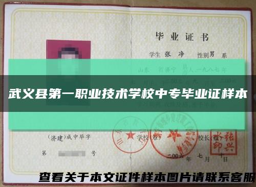 武义县第一职业技术学校中专毕业证样本缩略图