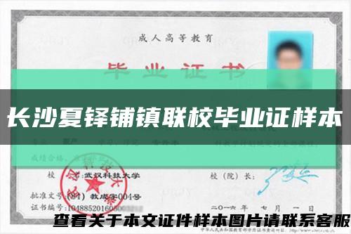 长沙夏铎铺镇联校毕业证样本缩略图