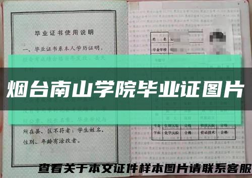 烟台南山学院毕业证图片缩略图