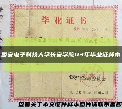 西安电子科技大学长安学院03年毕业证样本缩略图