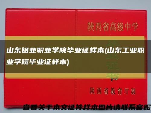山东铝业职业学院毕业证样本(山东工业职业学院毕业证样本)缩略图