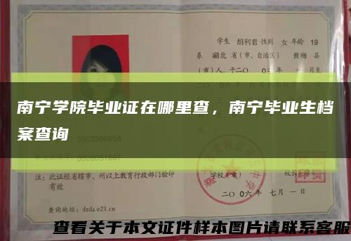 南宁学院毕业证在哪里查，南宁毕业生档案查询缩略图
