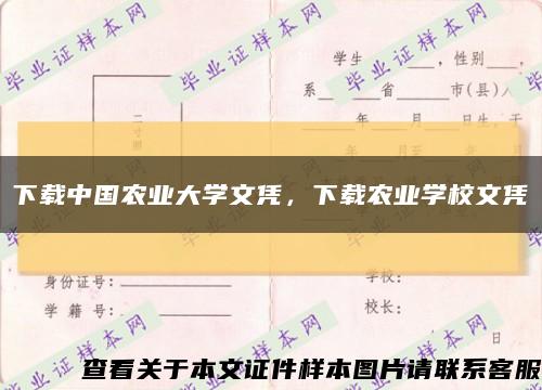 下载中国农业大学文凭，下载农业学校文凭缩略图