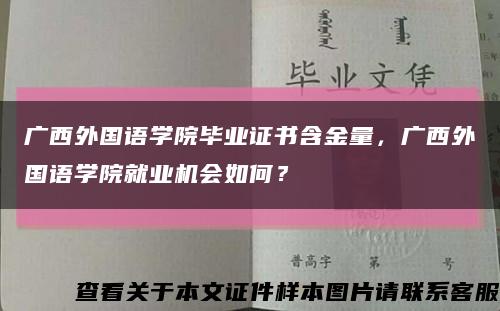 广西外国语学院毕业证书含金量，广西外国语学院就业机会如何？缩略图