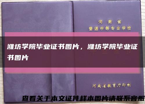 潍坊学院毕业证书图片，潍坊学院毕业证书图片缩略图
