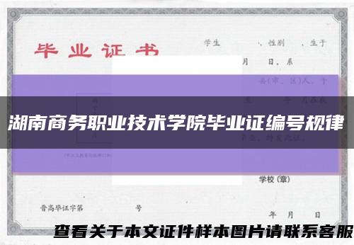 湖南商务职业技术学院毕业证编号规律缩略图
