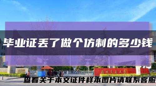毕业证丢了做个仿制的多少钱缩略图