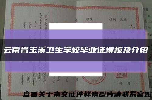 云南省玉溪卫生学校毕业证模板及介绍缩略图