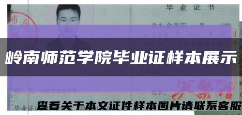 岭南师范学院毕业证样本展示缩略图