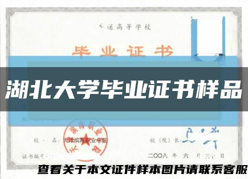 湖北大学毕业证书样品缩略图