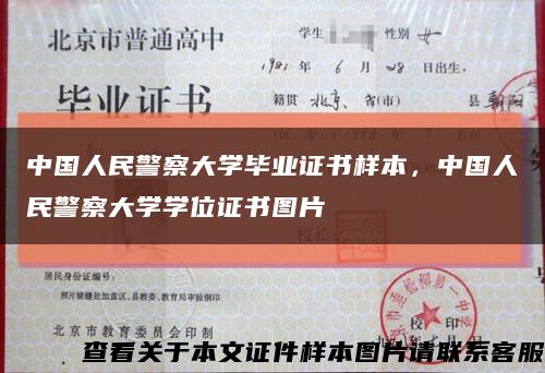 中国人民警察大学毕业证书样本，中国人民警察大学学位证书图片缩略图