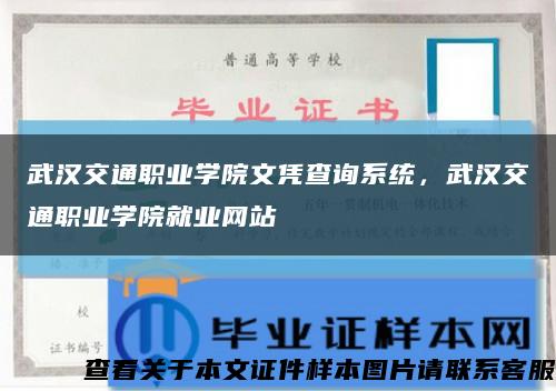 武汉交通职业学院文凭查询系统，武汉交通职业学院就业网站缩略图