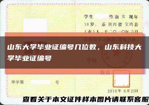 山东大学毕业证编号几位数，山东科技大学毕业证编号缩略图