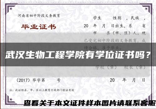 武汉生物工程学院有学位证书吗？缩略图