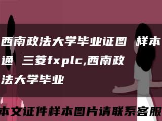 西南政法大学毕业证图 样本通 三菱fxplc,西南政法大学毕业缩略图
