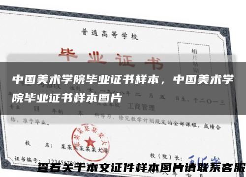 中国美术学院毕业证书样本，中国美术学院毕业证书样本图片缩略图