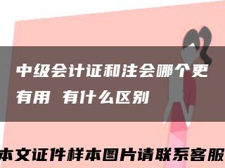 中级会计证和注会哪个更有用 有什么区别缩略图