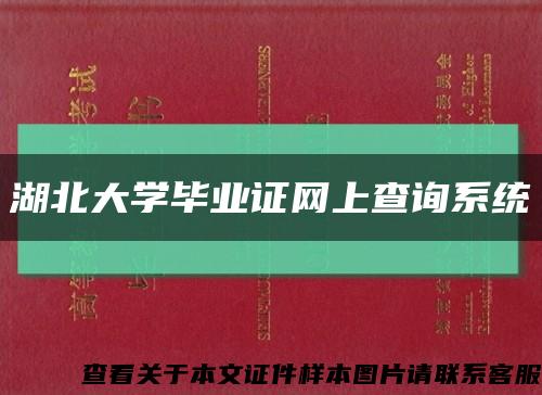湖北大学毕业证网上查询系统缩略图