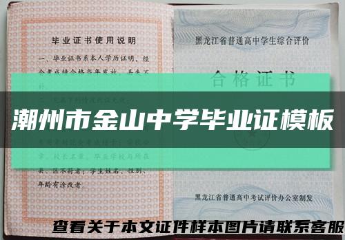 潮州市金山中学毕业证模板缩略图